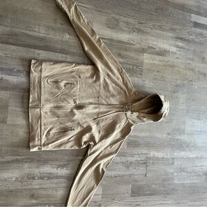 Tan Hooded Zip-Up Jacket